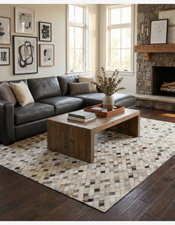 5' x 8' Cowhide Leather Rug