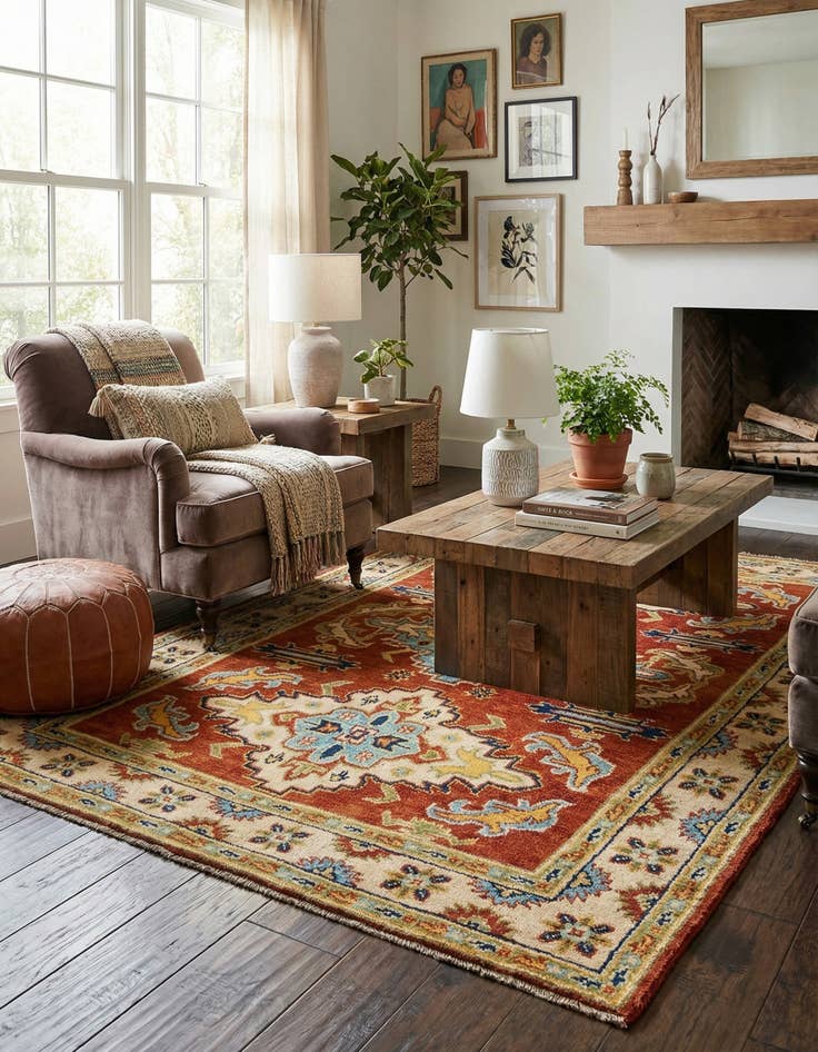 Detail image of 5' 9 x 7' 9  Hand Knotted Darya Wool Rug