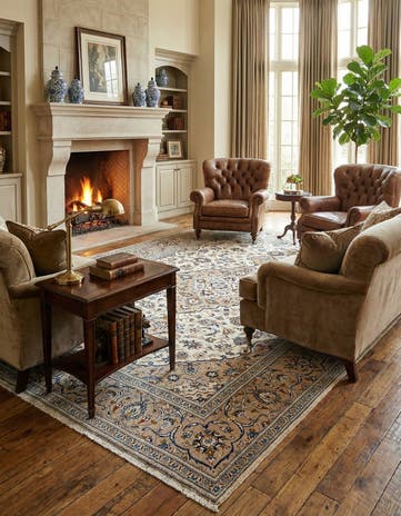 8' x 11' 9 Kashan Wool Rug