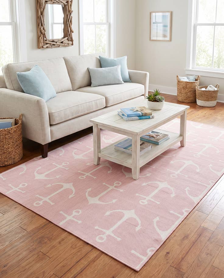 Detail image of 5' 3 x 8' Easy-Clean Coastal Indoor / Outdoor Rug