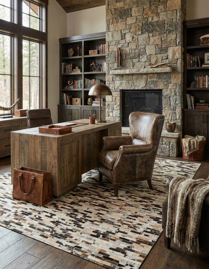 Detail image of 5' x 8' Cowhide Leather Rug