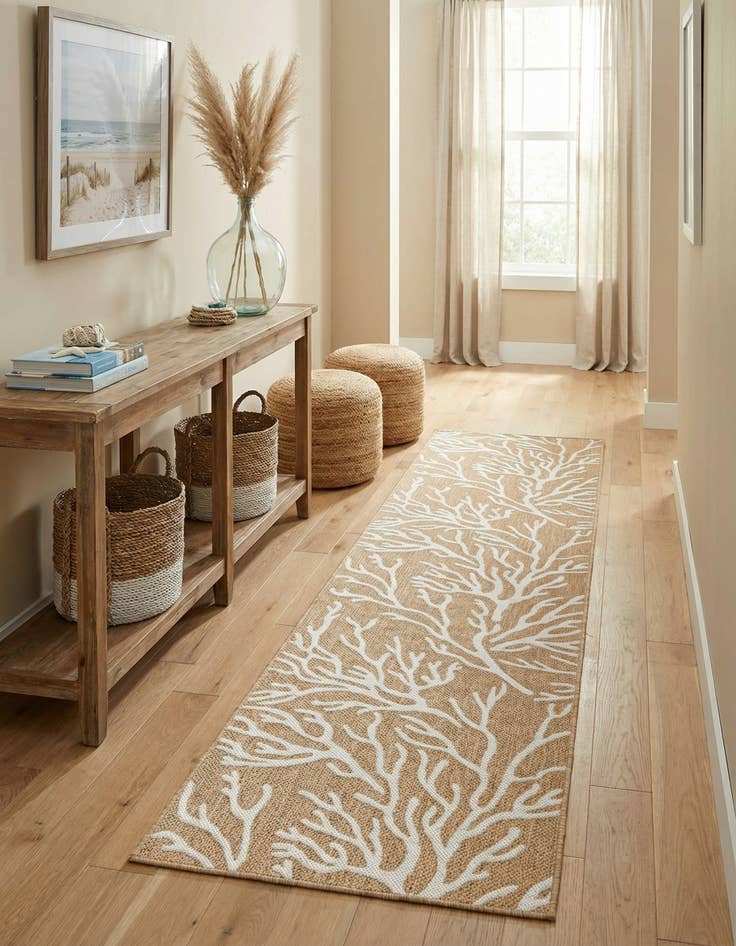 Detail image of  2' 7 x 12'  Washable Coastal Indoor / Outdoor Runner Rug