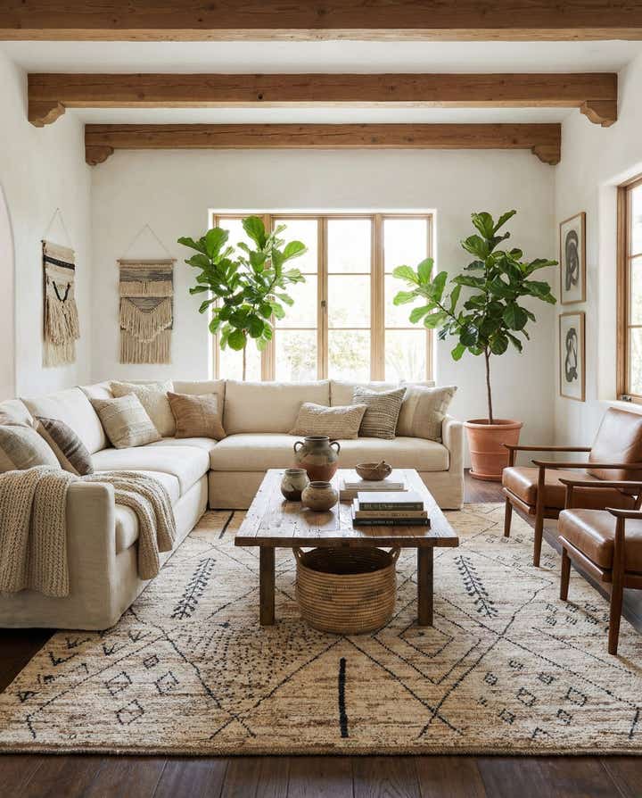 6' 7 x 9' 6 Hand Knotted Moroccan Wool Rug