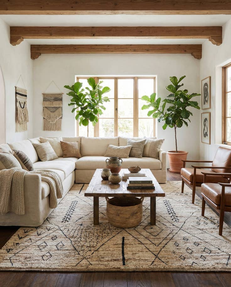 Detail image of 6' 7 x 9' 6 Hand Knotted Moroccan Wool Rug