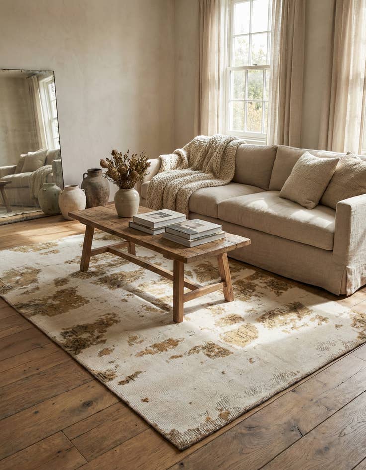 Detail image of 3' 9 x 6'  Hand Knotted Ultra Vintage Persian Wool Rug