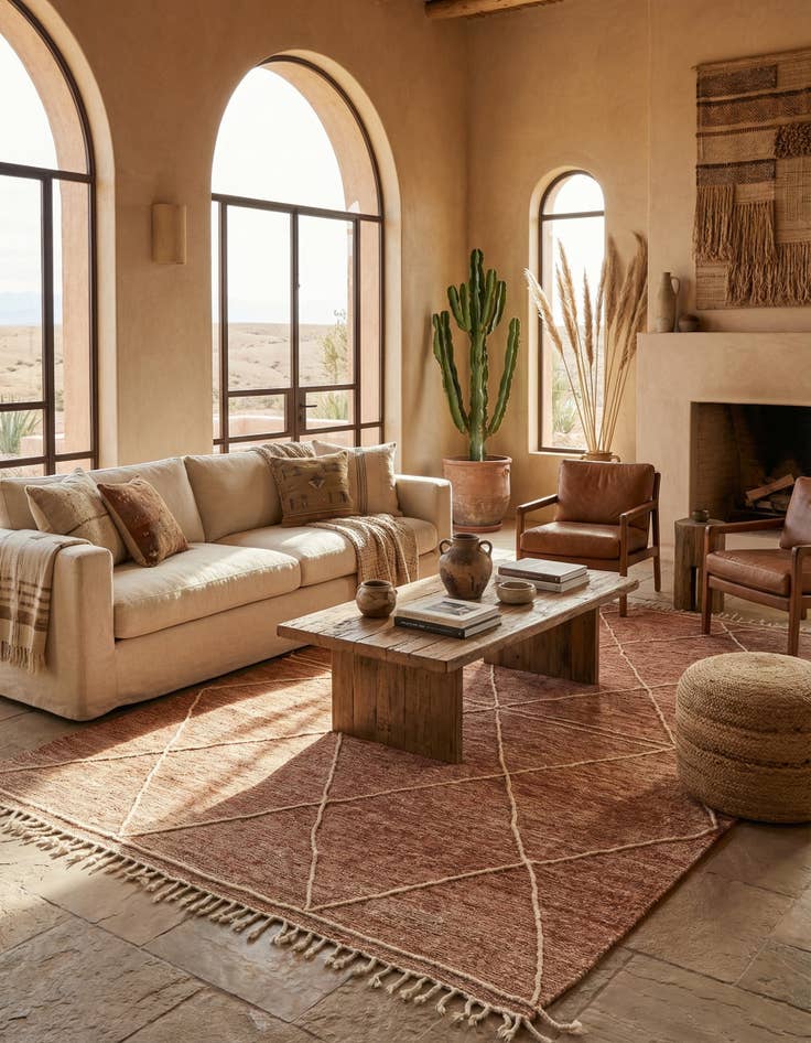 Detail image of  6' 10 x 10' 2  Hand Knotted Moroccan Wool Rug