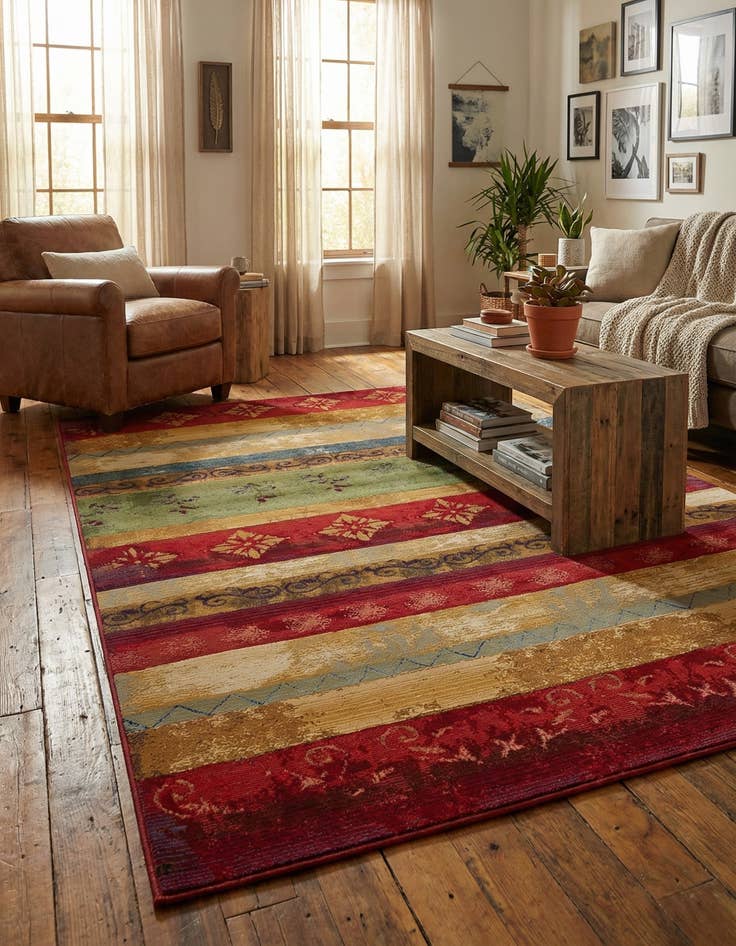 Detail image of  7' x 10'  Washable Modern Indoor / Outdoor Rug