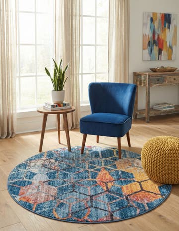 Blue Prism Round Rug