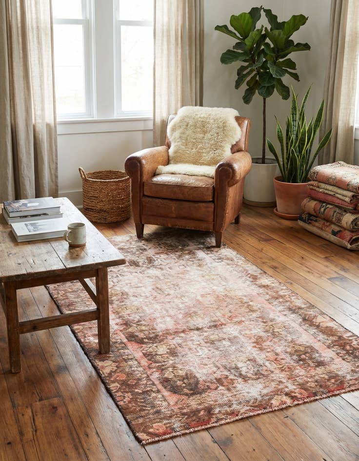 Detail image of 3' x 5' 10  Hand Knotted Ultra Vintage Persian Wool Runner Rug