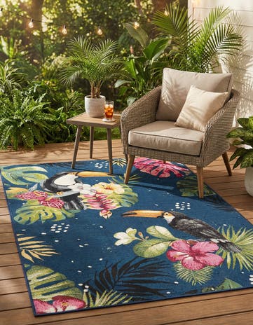 4' x 6' Easy-Clean Botanical Indoor / Outdoor Rug