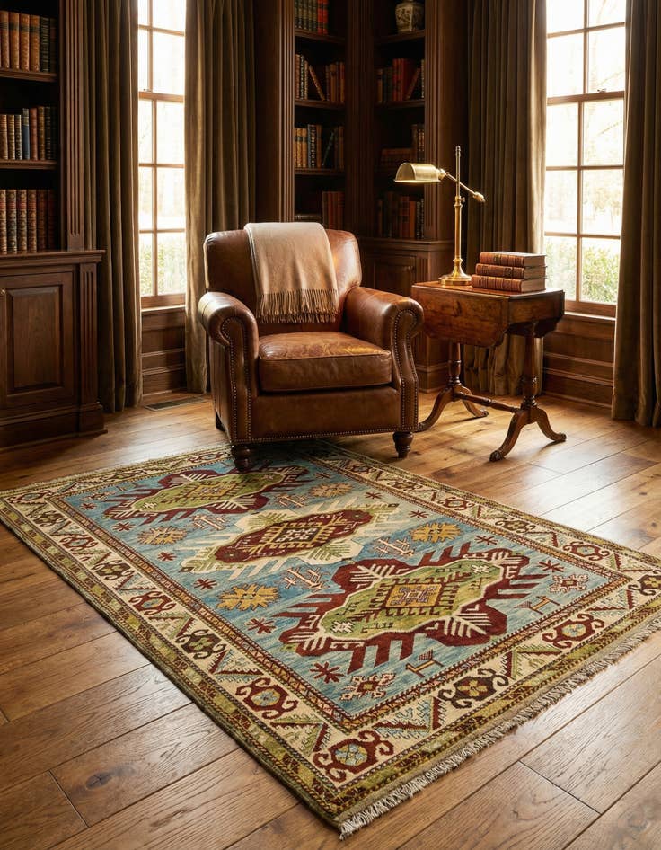 Detail image of 4' 6 x 6' 2  Hand Knotted Balouch Wool Rug