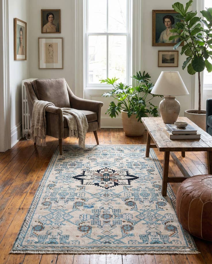 Detail image of 3' 2 x 5' 8 Hand Knotted Ultra Vintage Persian Wool Rug