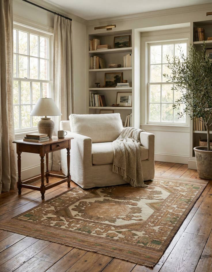 Detail image of  4' 5 x 6' 5  Hand Woven Sumak Wool Rug