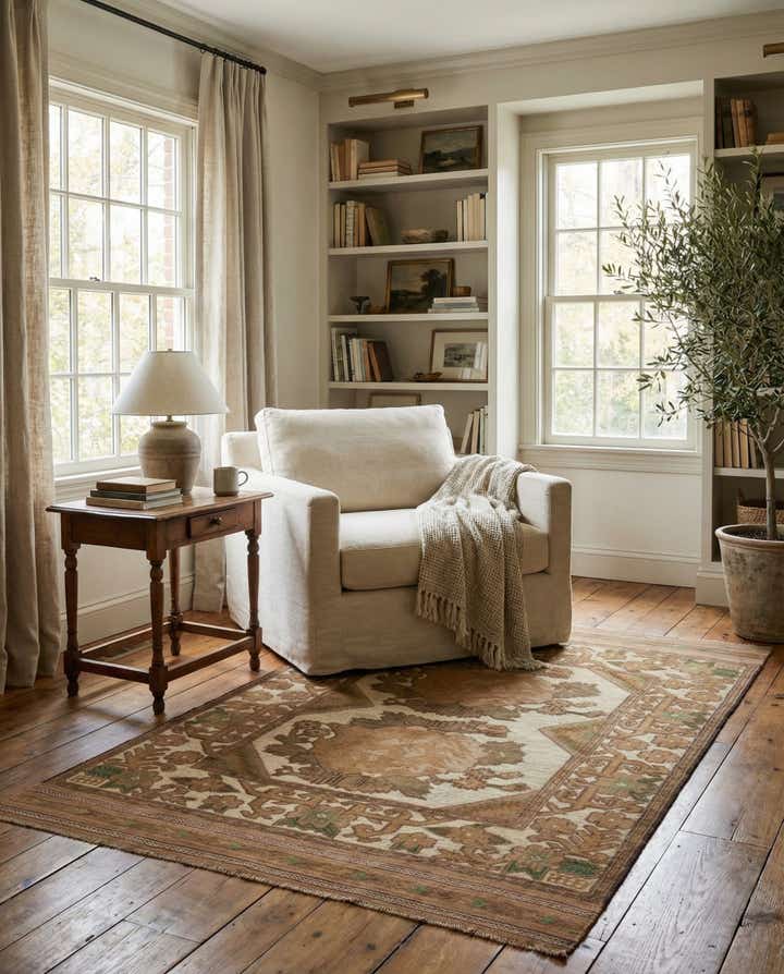 4' 5 x 6' 5 Hand Woven Sumak Wool Rug