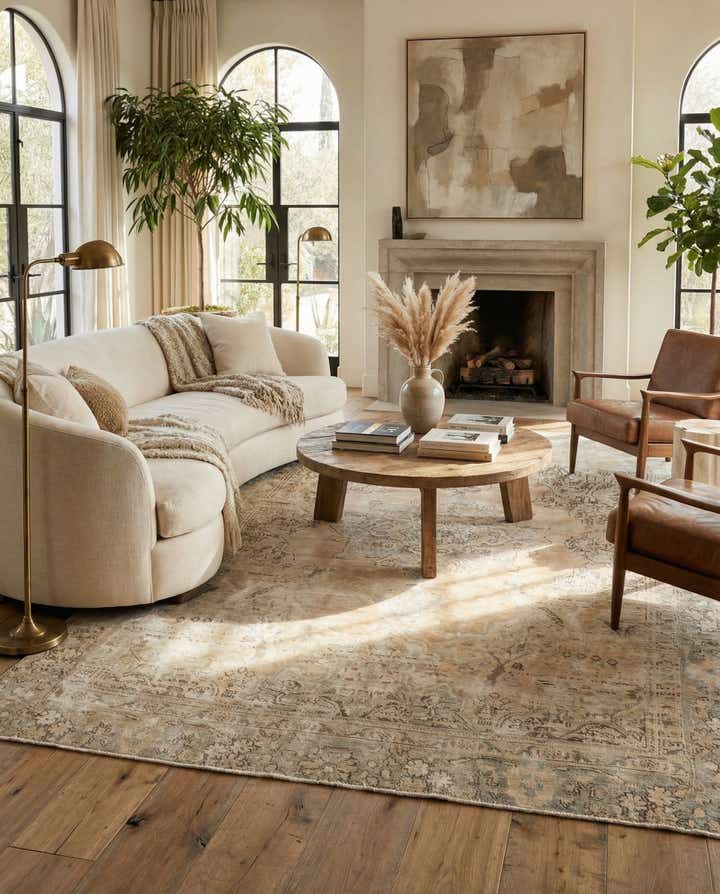 6' 6 x 9' 6 Hand Knotted Ultra Vintage Persian Wool Rug