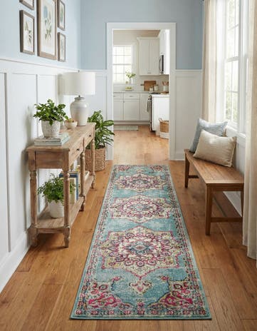 2' 7 x 10' Washable Fleur Runner Rug