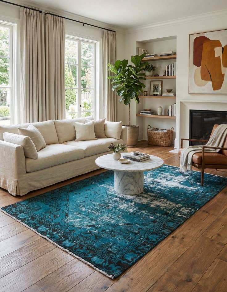 Detail image of 4' 1 x 7'  Hand Knotted Ultra Vintage Persian Wool Rug