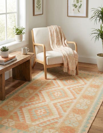 3' 2 x 5' Hand Woven Kilim Waziri Wool Rug