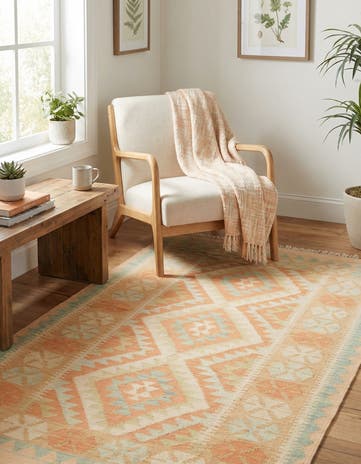 3' 2 x 5' Hand Woven Kilim Waziri Wool Rug