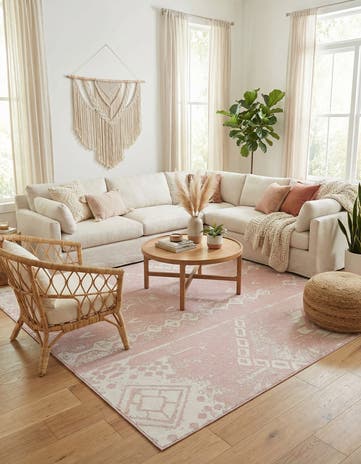 10' 8 x 10' 8 Easy-Clean Bohemian Indoor / Outdoor Square Rug