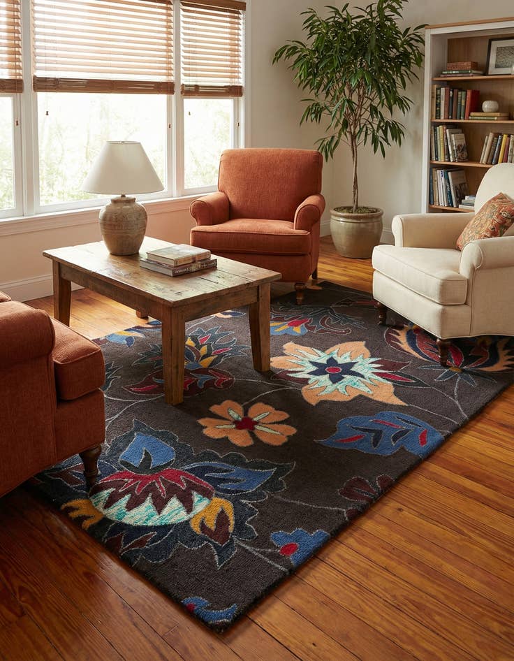 Detail image of 5' x 7' 10 Agra Wool Rug