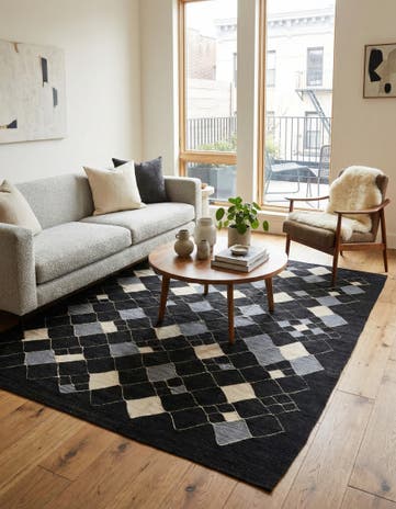 6' 1 x 7' 9 Hand Woven Kilim Modern Wool Rug