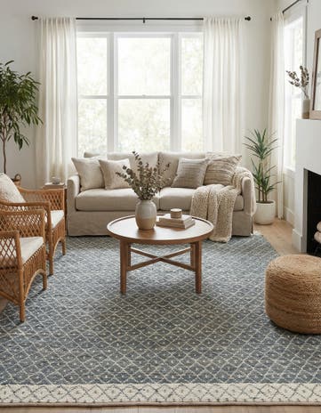 Gray Hand Woven Chindi Trellis Rug