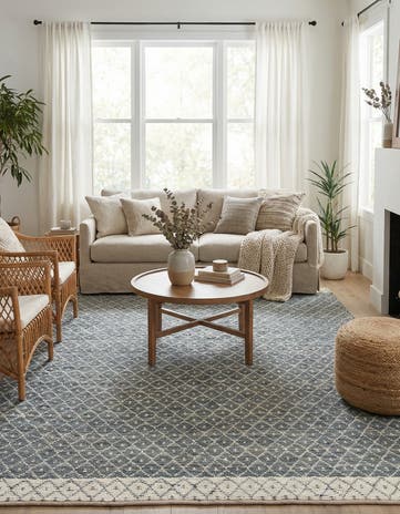 9' x 12' Hand Woven Chindi Trellis Rug