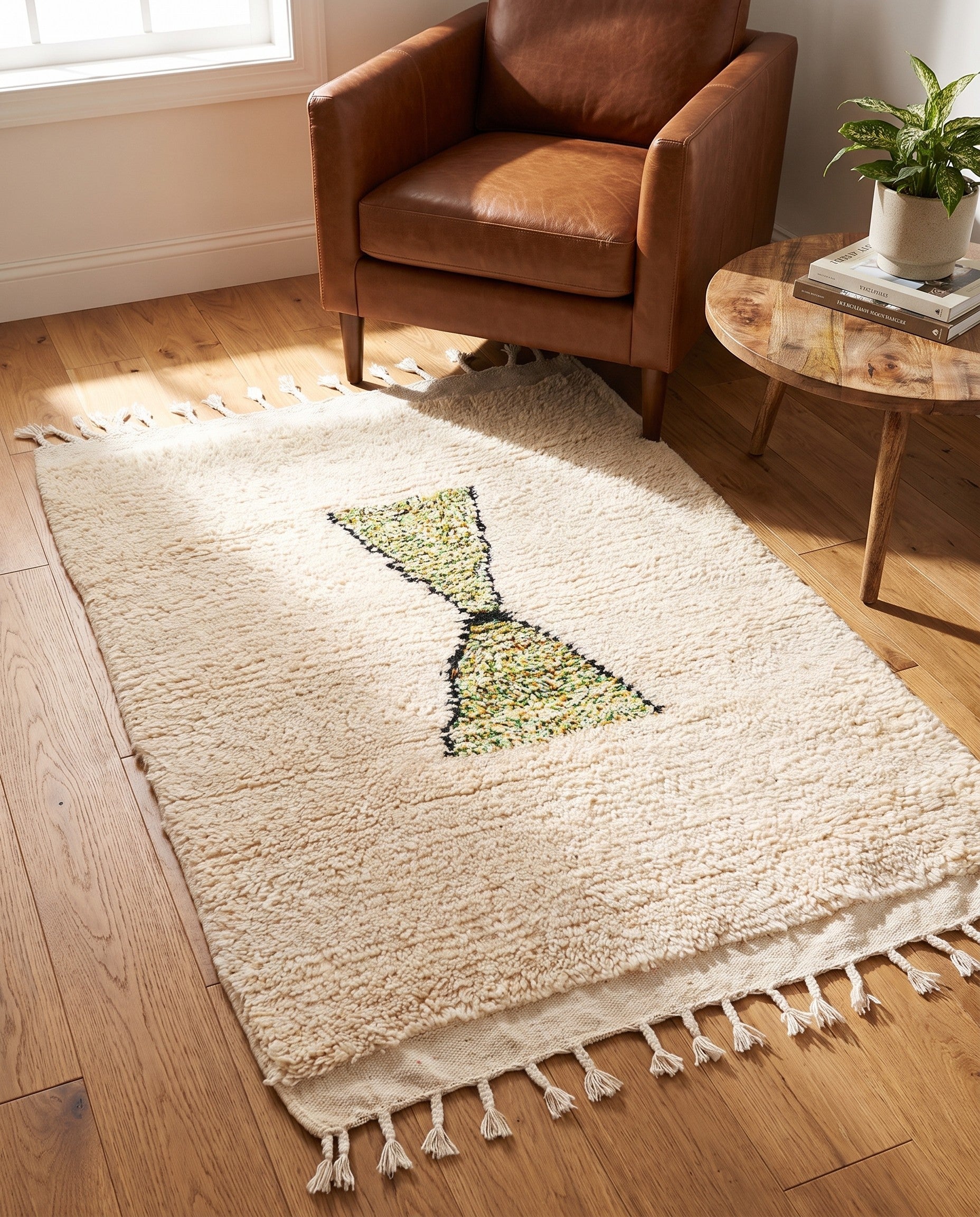 3' 5 x 4' 9 Hand Knotted Moroccan Wool Rug