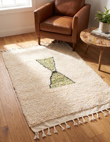 3' 5 x 4' 9 Hand Knotted Moroccan Wool Rug
