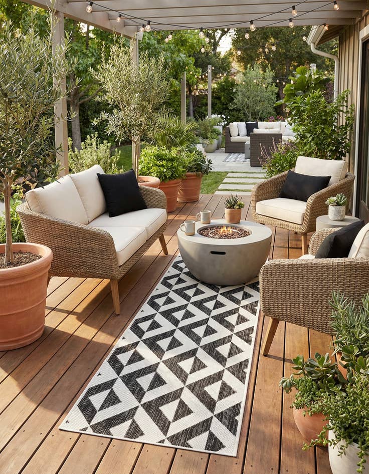 Detail image of  2' x 8'  Washable Jill Zarin Napa Indoor / Outdoor Runner Rug