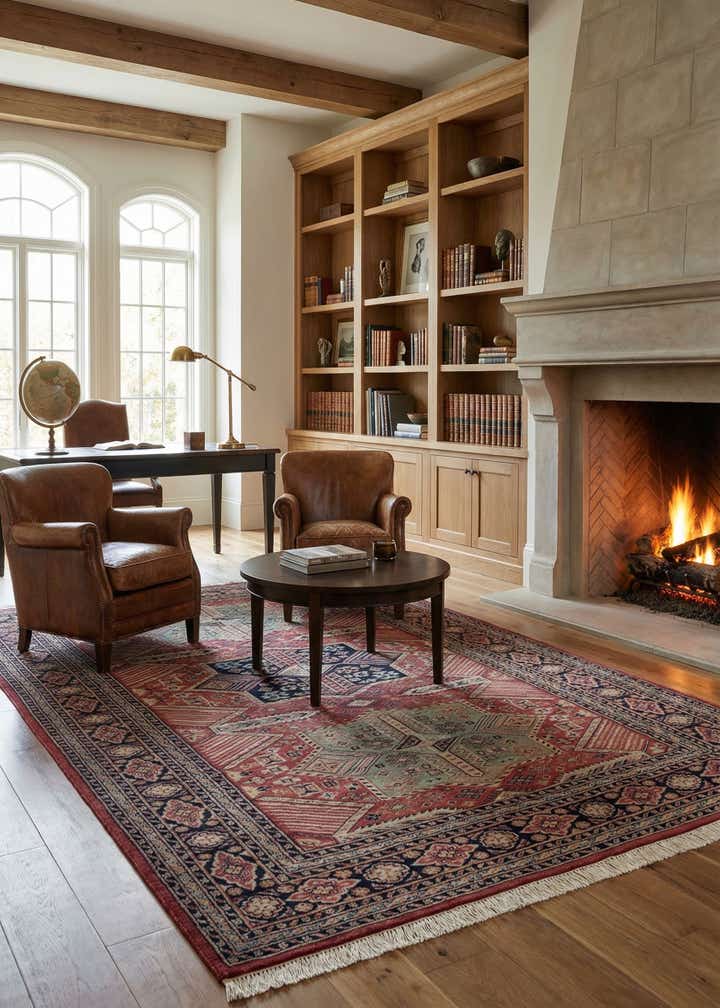 5' 3 x 8' 6 Hand Knotted Bokhara Oriental Wool Rug