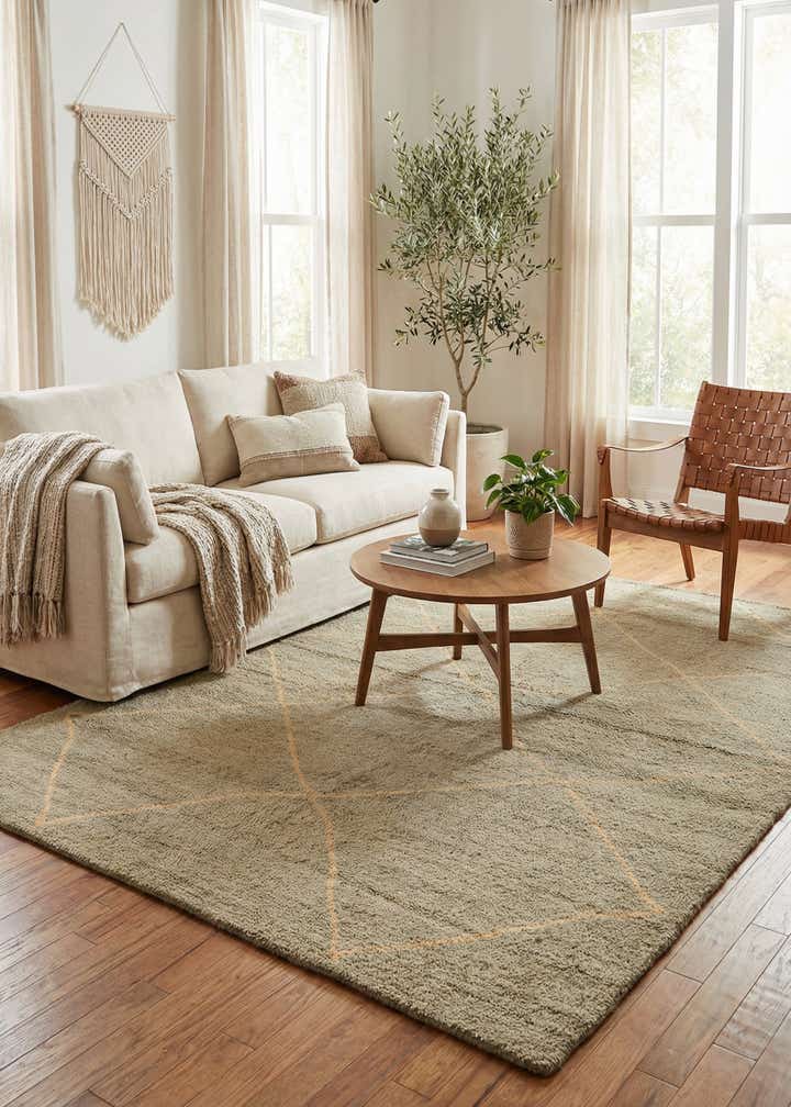 4' 8 x 6' 6 Hand Knotted Moroccan Wool Rug