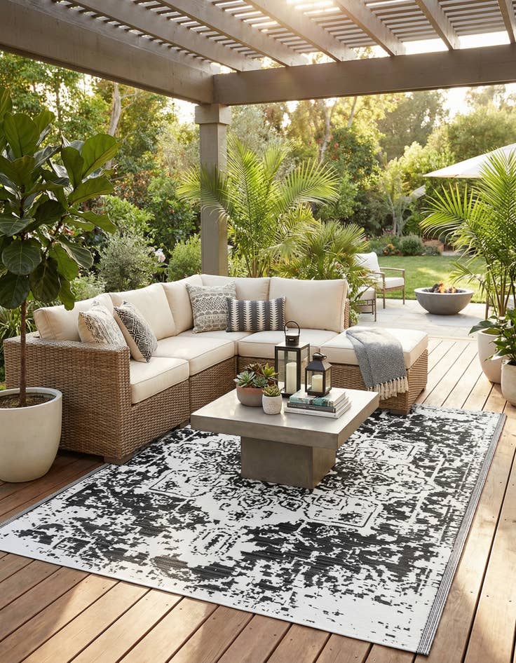 Detail image of 7' 10 x 10'  Washable Vista Breeze Indoor / Outdoor Rug