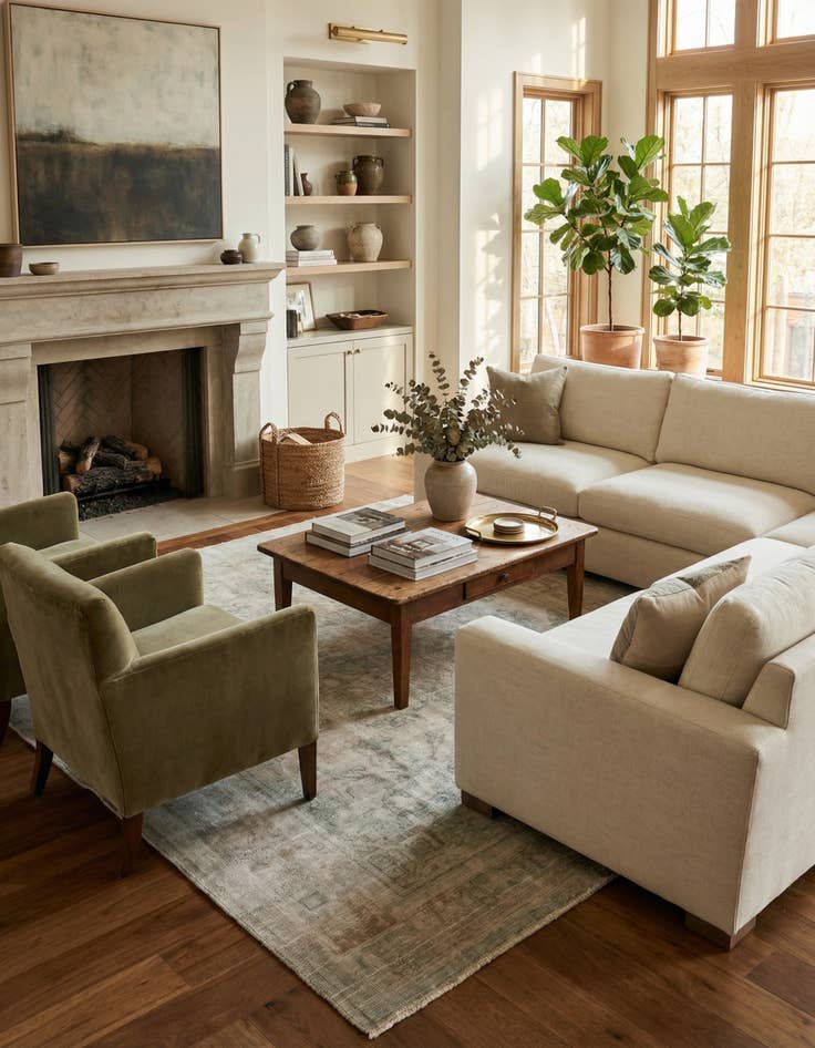 Detail image of 6' 4 x 9'  Hand Knotted Ultra Vintage Persian Wool Rug