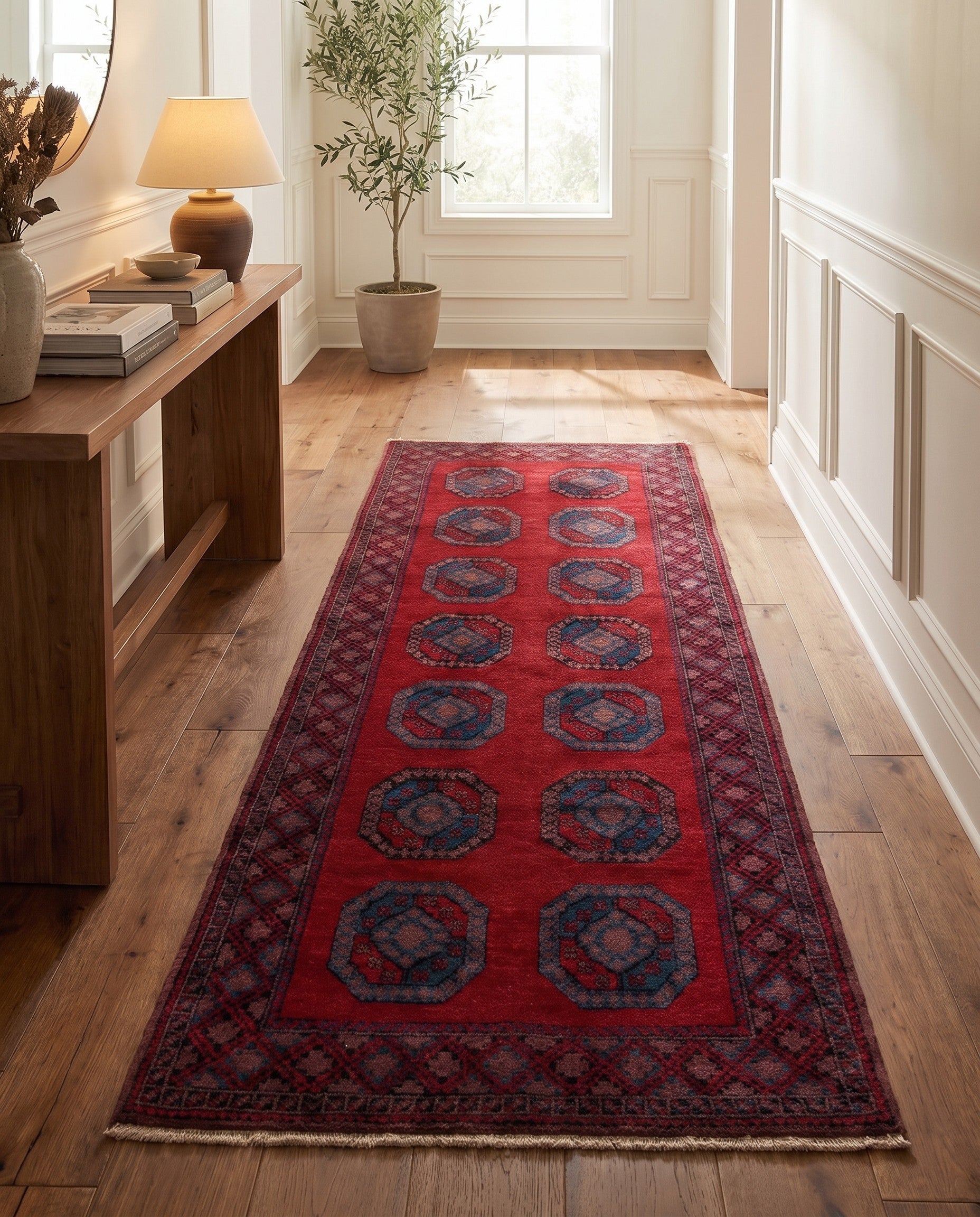 4' 8 x 9' 9 Hand Knotted Moroccan Wool Runner Rug