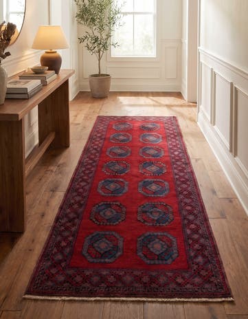 4' 8 x 9' 9 Hand Knotted Moroccan Wool Runner Rug