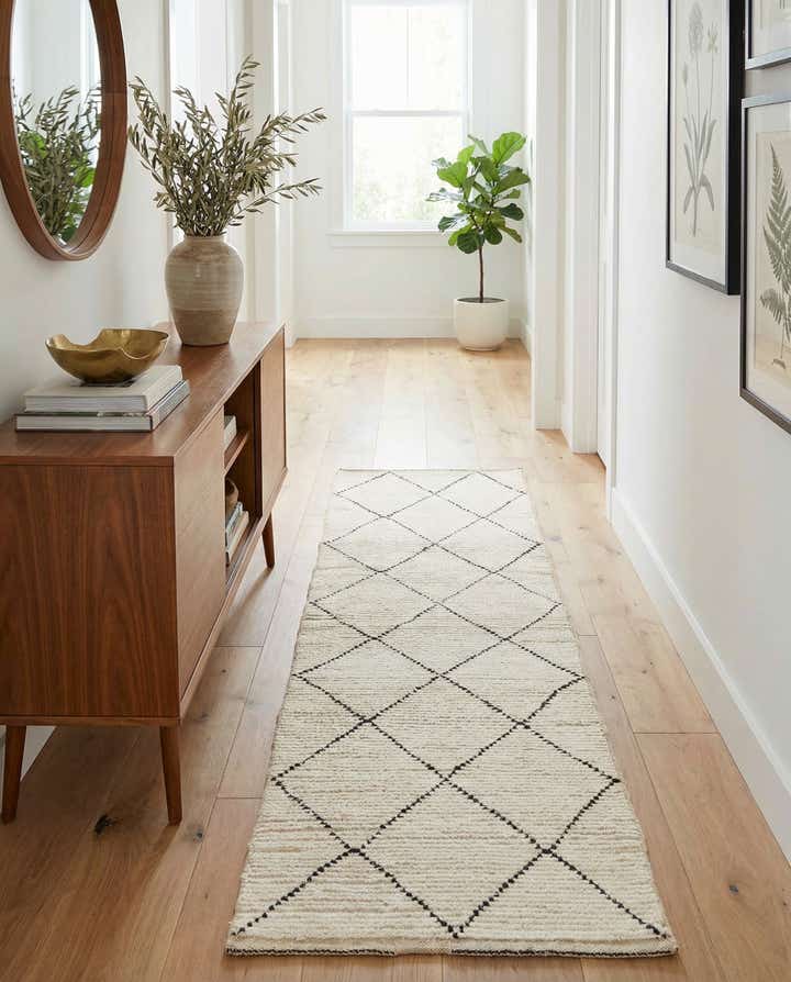 2' 4 x 8' 5 Hand Knotted Moroccan Wool Runner Rug