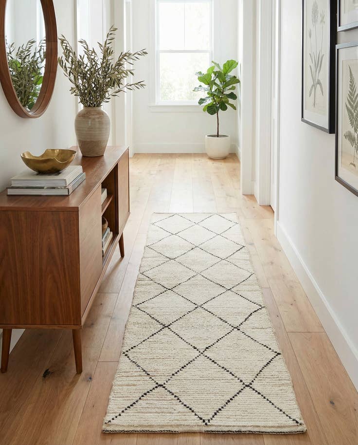 Detail image of 2' 4 x 8' 5 Hand Knotted Moroccan Wool Runner Rug
