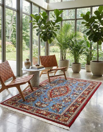3' 6 x 5' 1 Hand Knotted Qom Persian Rug
