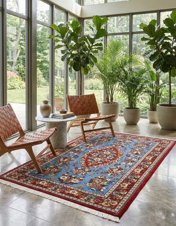 3' 6 x 5' 1 Hand Knotted Qom Persian Rug