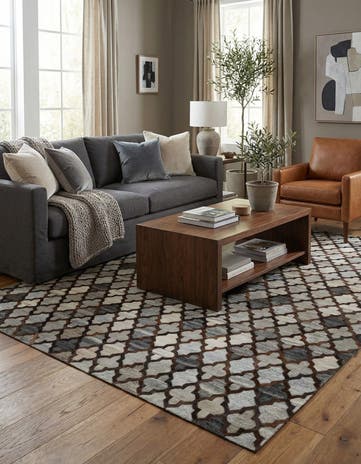 8' 1 x 9' 10 Cowhide - Patchwork Rug