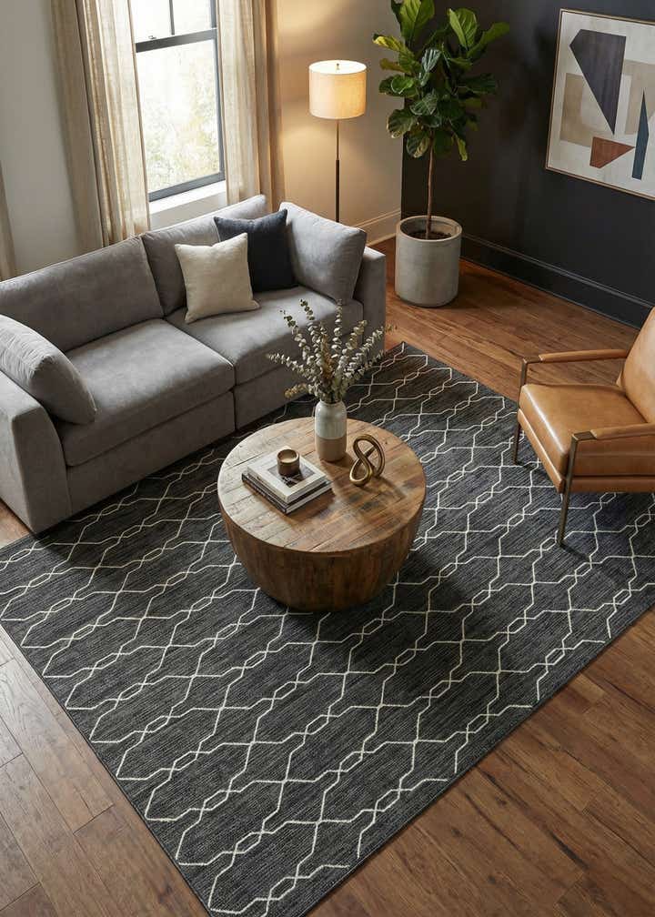 9' x 12' Easy-Clean Trellis Indoor / Outdoor Rug