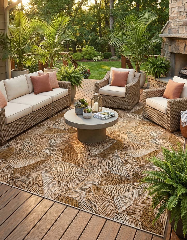 10' x 13' Easy-Clean Botanical Indoor / Outd...
