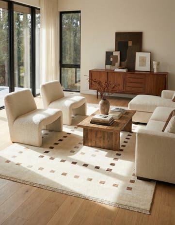 6' 7 x 9' 6 Hand Knotted Darya Wool Rug