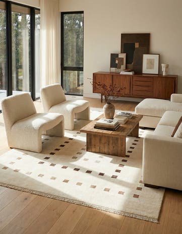 6' 7 x 9' 6 Hand Knotted Darya Wool Rug