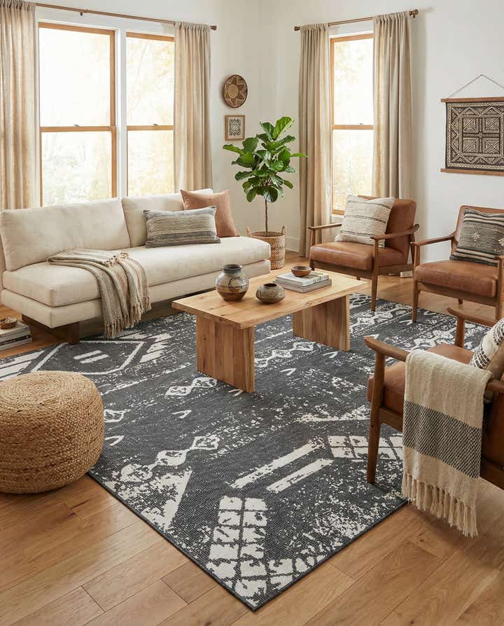 10' x 13' Easy-Clean Bohemian Indoor / Outdoor Rug