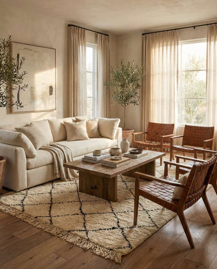 5' 3 x 8' Hand Knotted Moroccan Wool Rug