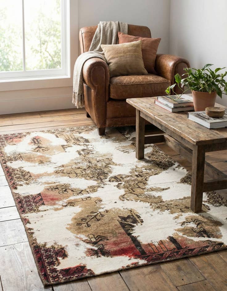 Detail image of 3' 8 x 6' 4 Hand Knotted Ultra Vintage Persian Wool Rug