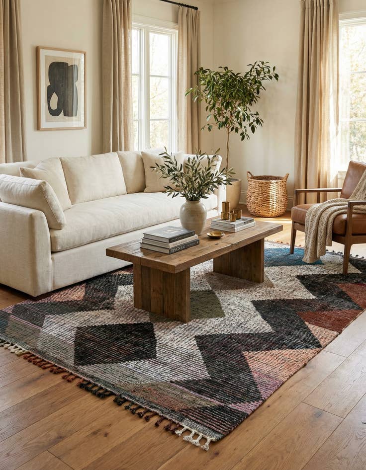 Detail image of 7' 7 x 10' 9  Hand Knotted Moroccan Wool Rug